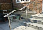 Frosted Tempered Stainless Steel Glass Railing With Satin / Mirror Finish