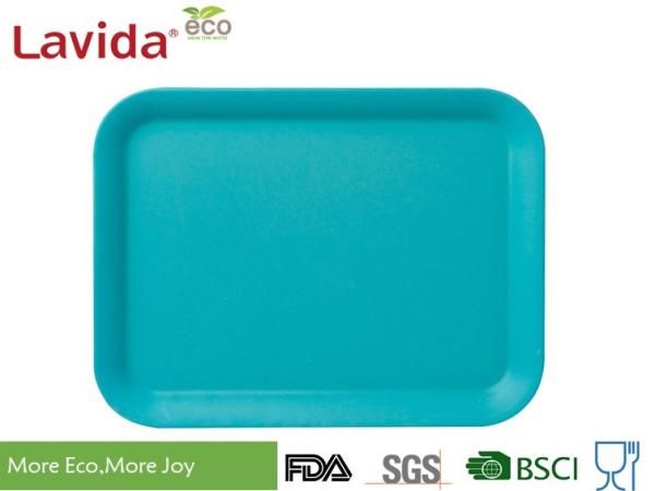 High Strength Solid Color Bamboo Fiber Tray American Style Low Thermal