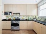 Slab High Gloss Cupboard Doors , Wood Grain Replacement Kitchen Cabinet Doors