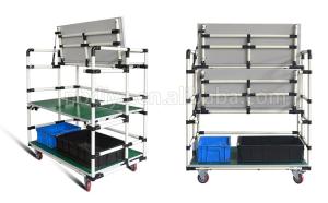 China Lean Pipe Metal Work Cart , Automobile Workshop Tool Cart High Performance wholesale