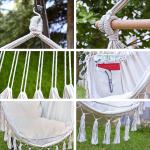 Hammock Chair Hanging Rope Swing - Max 500 Lbs - 2 Cushions Included - Steel