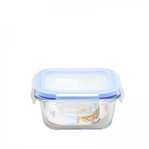 China 300ML Square Glass Food Storage Containers BPA Free With Airtight Lids on sale