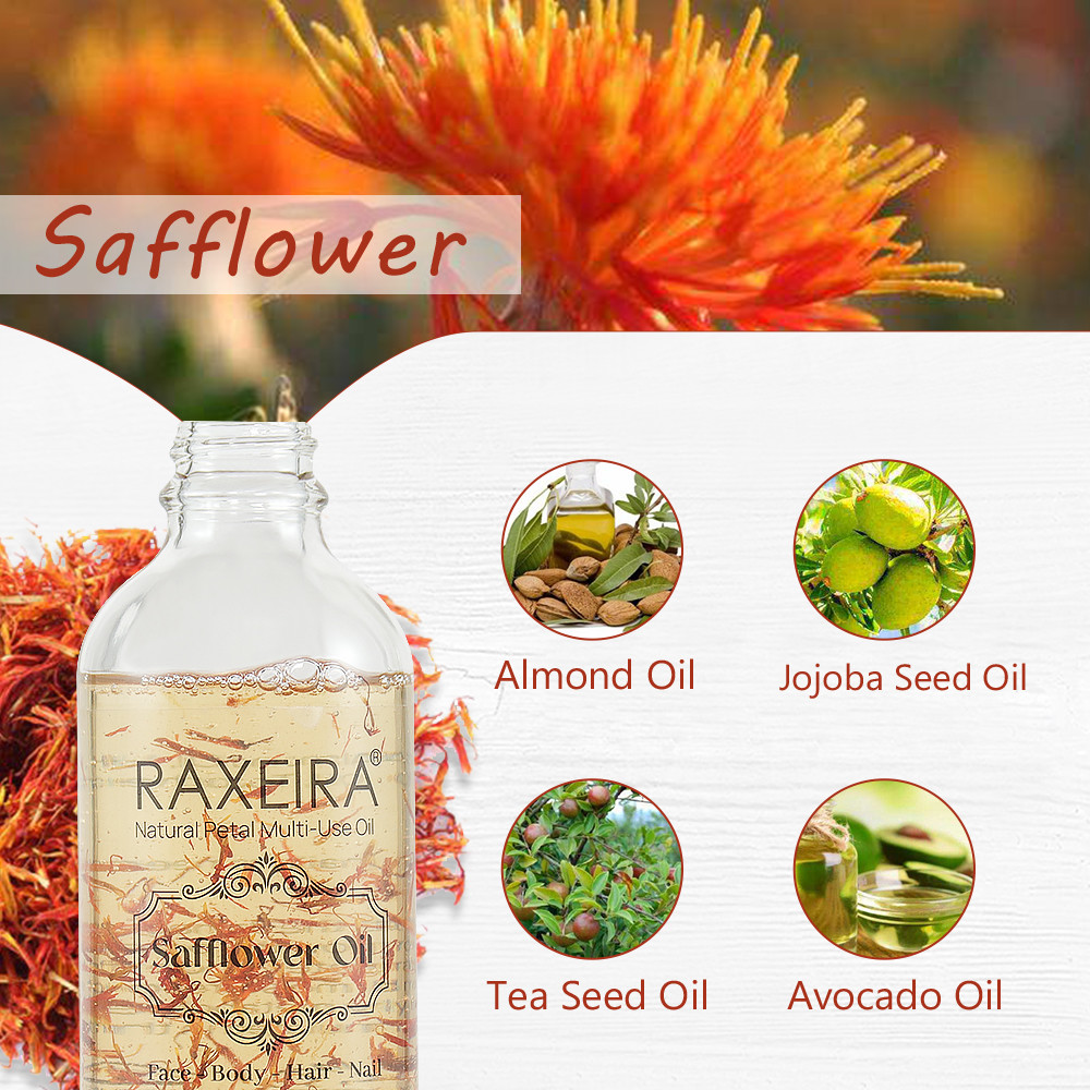 Private Label Moisturizing Natural Safflower Massage Essential Oil Natural Moisturizer Massage Face Body Hair Multi-Use