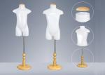 Half Body Glossy White Standing Child Clothes Mannequin Environmental Material