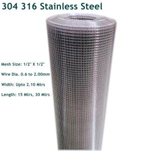China Stainless Steel 304 316 Grade Welded Wire Mesh 12x12mm Hole Mesh 1/2&quot;X1/2&quot; wholesale