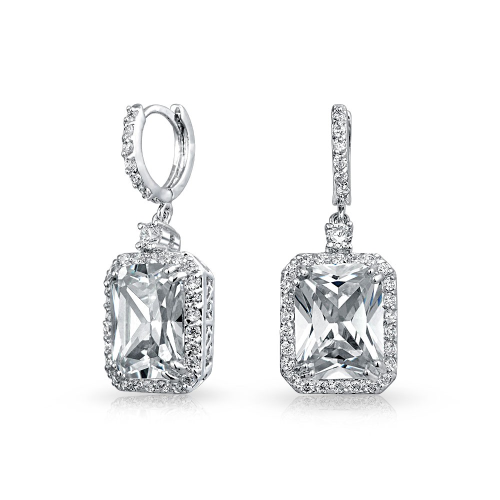 Jewelry Type EARRINGS 18K Gold Plated CZ Sleeper Hoop For Women's 925 Sterling Silver
