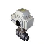 Chemical Resistant UPVC Electric Ball Valve Thread Connection Straight Through