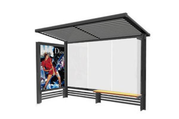 Light Weight Stainless Steel Bus Stop Canopy Tempered Glass Material Easy