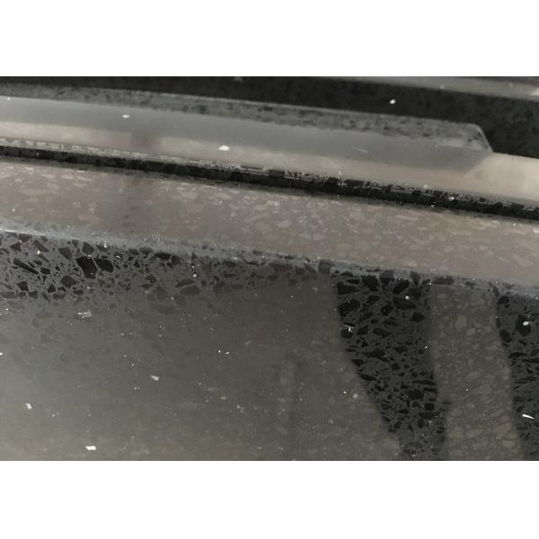 Customized Size Granite Engineered Vanity Tops , Black Quartz Bath Countertops