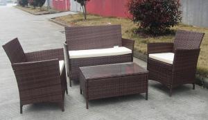 China Commercial Discount Rattan Furniture Set , 4PCS KD Rattan Garden Sofa Sets wholesale