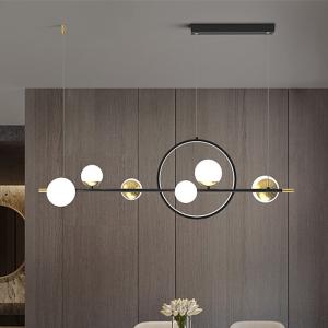 China Postmodern glass ball chandelier flush mount circle led lamp Indoor black and gold chandelier(WH-MI-266) wholesale