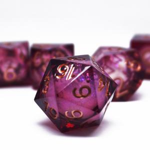 China Red Flow Sand Liquid Resin Dice Set RPG DND COC Running Group wholesale