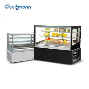 China Right Angle Cake Display Cooler Supermarket Auto Defrosting Showcase Chiller wholesale