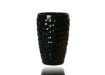 Solid Black Wine Goblet Glasses 350ml Embossed Wine Glasses