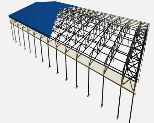 Customizable Span Prefab Steel Structure Metallic Frame Warehouse with Hot Dip Galvanizing and Light Weight Design