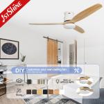 Led Fan Light With 3 Solid Wood Blade,Quite Dc Motor Kitchen Low Profile