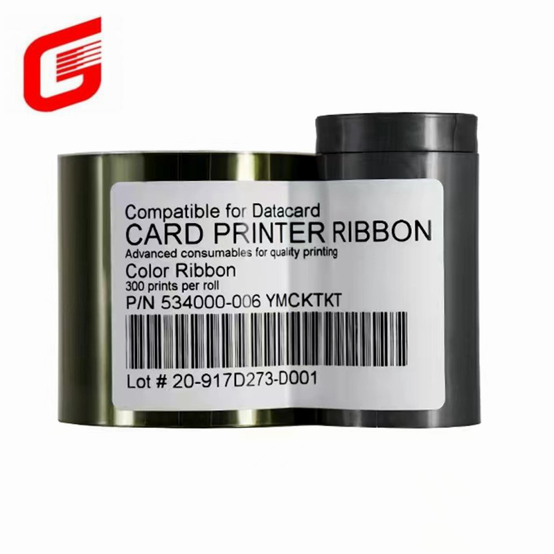 300 Prints Datacard CD800 Ribbon YMCKF-KT Fluorescent Ribbon Compatible with 534000-006