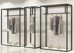 Iron Plating Black Clothing Wall Display Rack With Height 2.2 Meter