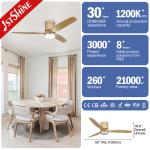 52 Inches High Speed Wooden Ceiling Fan with Light and 110-240V/50Hz-60Hz Input