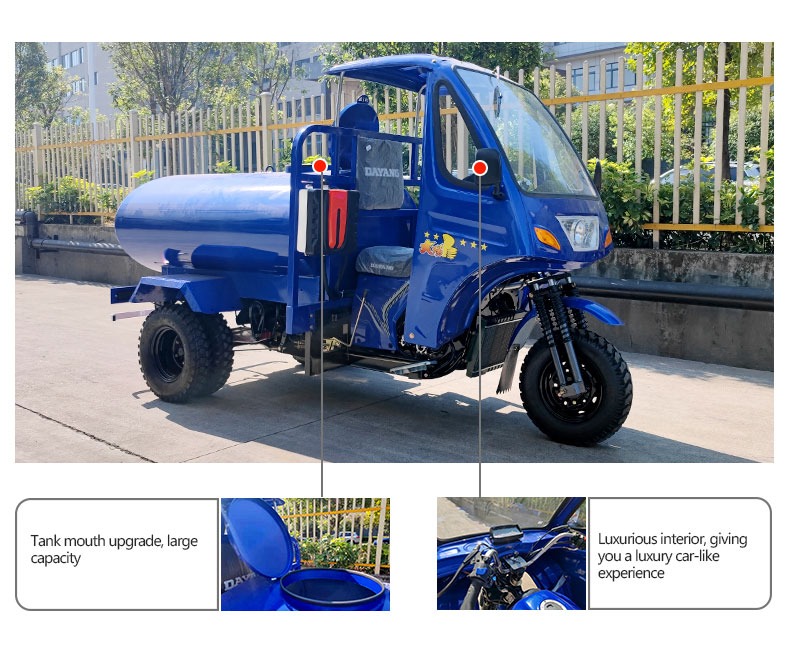 250cc Blue Body Tricycles with Cargo Oil Tanker Cooling Mode Air Country of Origin Peru
