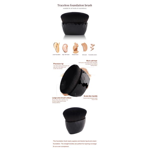 High Density Individual Makeup Brushes Foundation Flat Top type