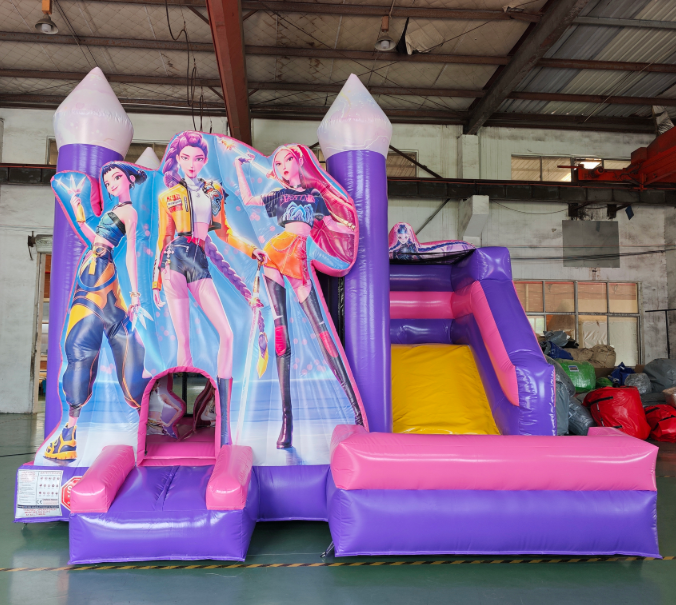 Commercial Grade K-POP Demon Hunters Inflatable Bounce House Customizable for Kids Outdoor Party with Blower Rental Bouncy House