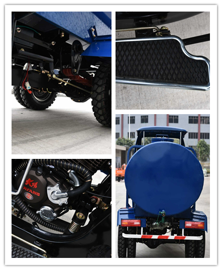 Fuel- 200CC/250CC/300CC Semi Cabin Water Tricycle Bike with 3 Big Wheels and Water Tank