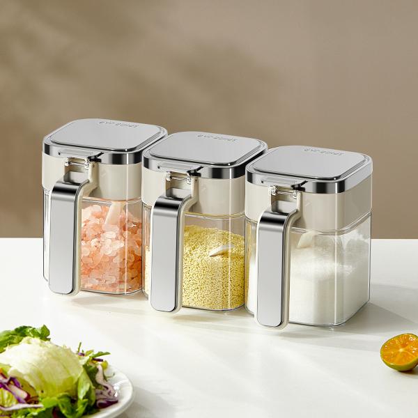 2024 New Arrival Kitchen Seasoning Storage Container Tea Coffee Sugar Salt Glass