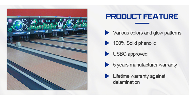 Indoor Sports Equipment Synthetic Bowling Lanes with Various Glow Patterns and Colors