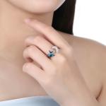 11mm 0.04oz Moon And Star Ring 5A Cubic Zirconia 925 Sterling Silver Rings