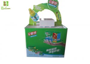 China Large Point Of Purchase Display Racks ， Green Custom Counter Display Boxes wholesale