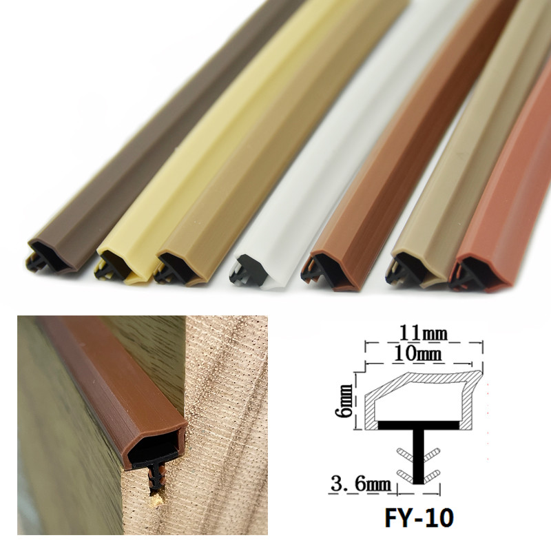 TPE Co-Extruded Wooden Door Rubber Seal Strips Weatherstrips Teak Wood Color