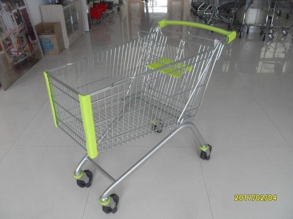 Quality Zinc plated Supermarket Shopping Carts with clear coating of 150L , shopping grocery cart for sale