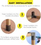 Professional Steel Q235B Construction Pergola Post Base Metal Brackets for