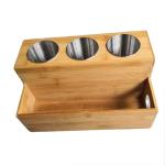 Countertop Bamboo Bathroom Storage Rack Hair Dryer And Straightener Holder