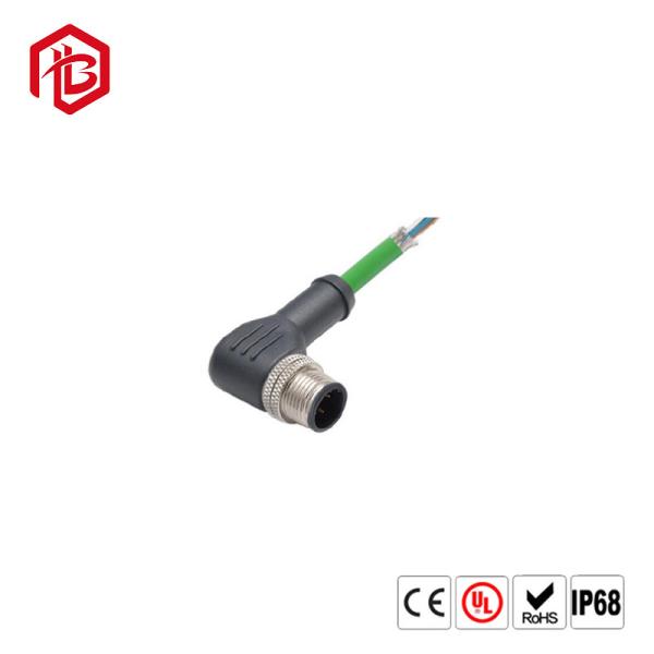 Customized LED Waterproof Connector M12 Industrial Waterproof right-angled elbow