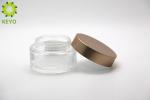 100g Clear Glass Cream Jars Thick Bottom Wide Mouth Type With Golden Plastic Cap