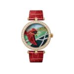 3D Dial Leather Strap Wrist Watch 5ATM OEM Diamond Quartz Movement