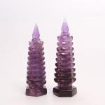 Natural Amethyst Nine-Story Wenchang Tower Ornaments Amethyst Raw Stone Ore