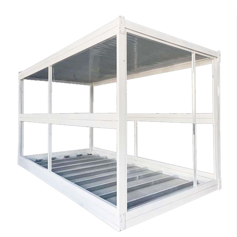 Galvanized Steel Frame Tempered Glass Shipping Container Homes House