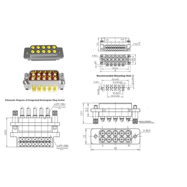 High Frequency Rectangular Integrated RF Connector