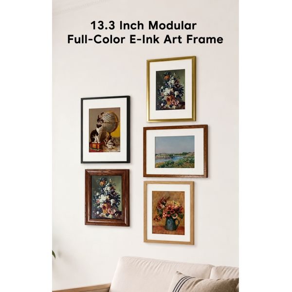 13.3" Modular Color E-Paper Frame Battery Powered Smart E-Ink Picture Frame Cloud CMS Digital Signage Display APP