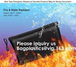 Double layer heat protection large fireproof document money pouch bags,Safety