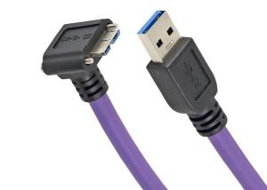 China 28AWG 6.8mm USB 3.0 Right Angle Male Cable With Recessed Screws wholesale