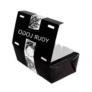 China Stamping and Plastics Liner Burger Box with Printed Logo Fast Food Packaging Paper Fried Chicken Boxes wholesale