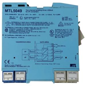 China MTL5049 Eaton 2 Channel Zener Barrier Isolated Driver Current ATEX 4 To 20mA wholesale