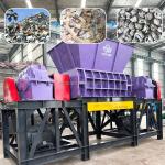 High Efficiency Waste Shredder Machine Automatic Plastic Twin Shaft Shredder