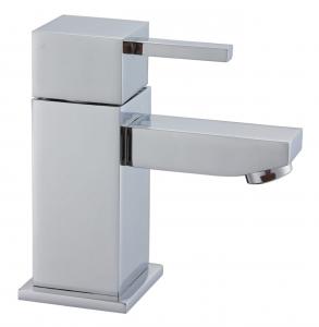 China Elegant Square Single Handle Cold / Hot Basin Tap Faucets With Zinc Alloy Handle on sale