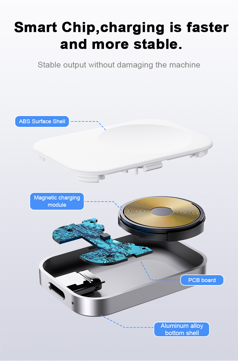 5V 1A Output Portable Magnetic Mini Wireless Charger For Smart Watch