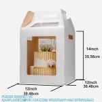 Tall Cake Boxes 4 Pack 12x12x14 Cake Boxes For Tier Cakes 12 Inch - Disposable